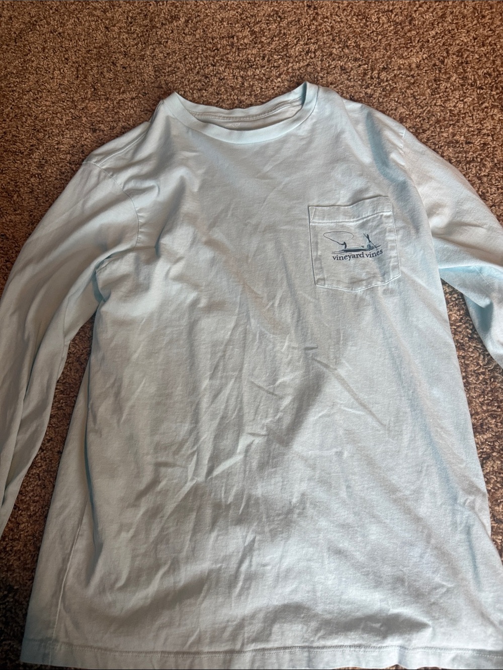 Vineyard Vines Light Blue Long-Sleeve Pocket Tee